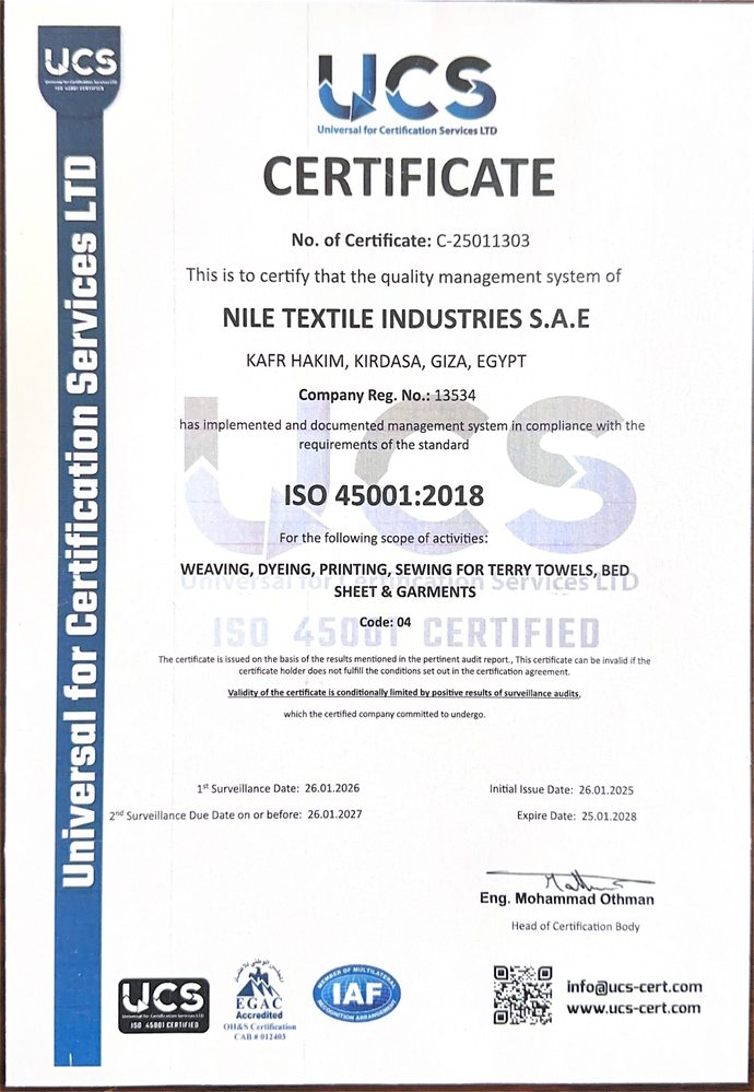 ISO 45001:2018 Certificate